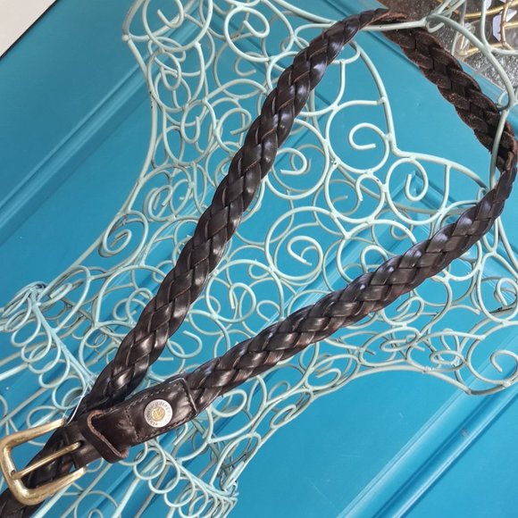 Genuine Leather Belt Mens Vintage Patagonia Braided Woven Real Leather - Picture 9 of 11